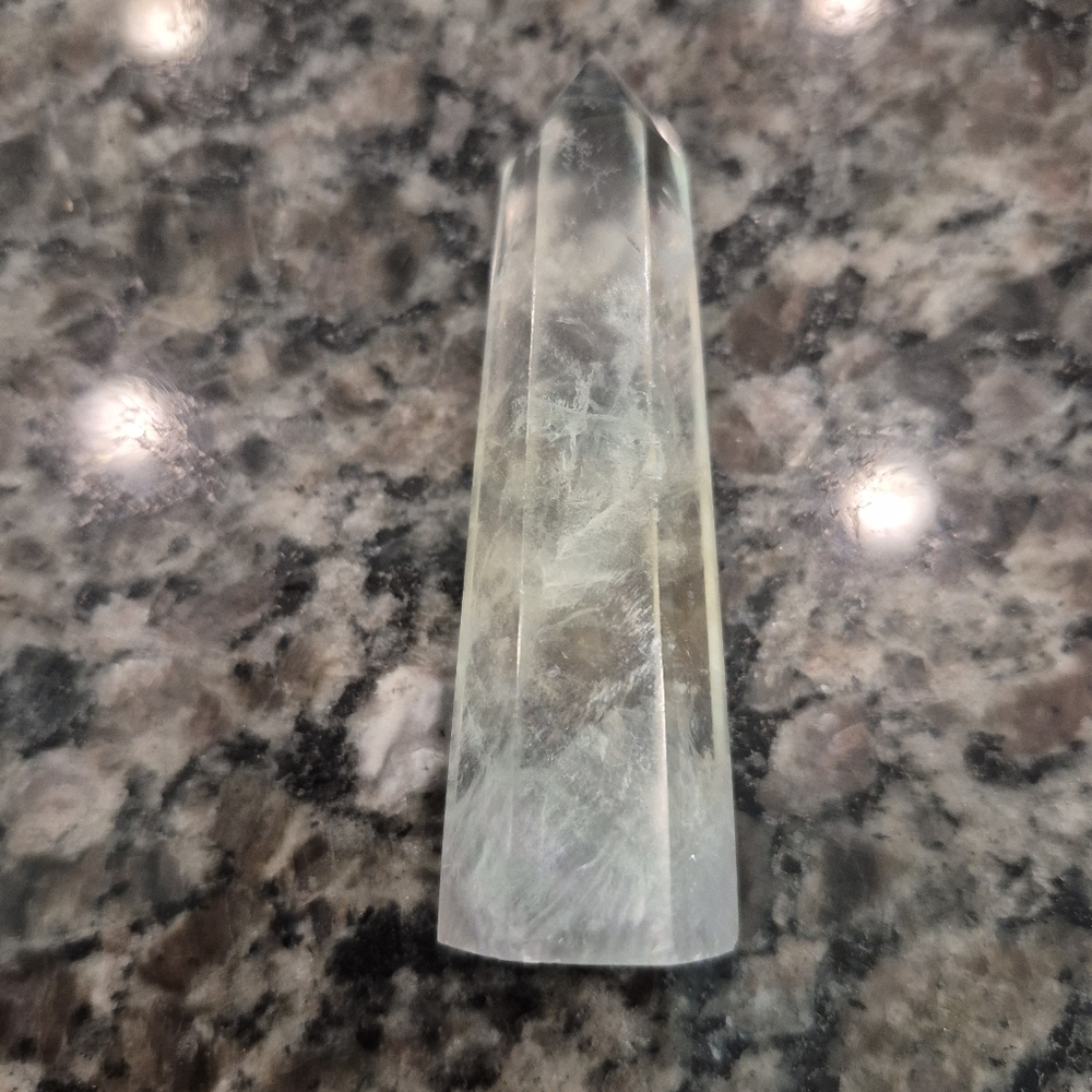 Natural Fluorite Crystal Point Obelisk Tower #I - Picture 7 of 9